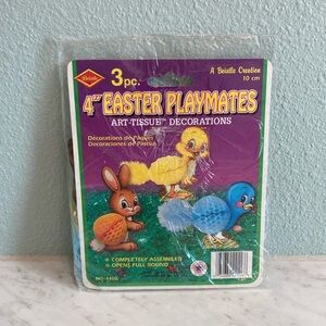 NEW Beistle Honeycomb Easter Playmates Decor 4” Vintage 1991